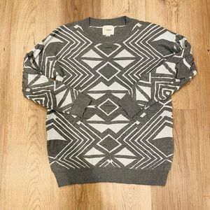 I. Madeline Cozy Gray and White Patterned Winter Sweater